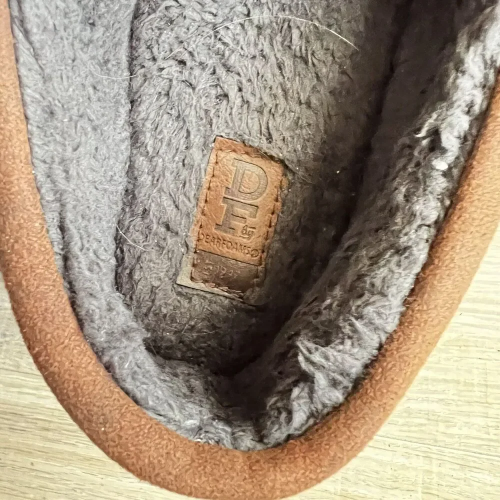 DF By Dearfoams Moccasin Slippers Gray Mens Sz S (7/8) Loafer